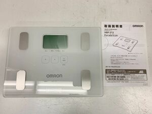 B458-I57-778 OMRON オムロン 体重体組成計 体重計 KaradaScan カラダスキャン HBF-212 ホワイト 通電確認済み ⑥