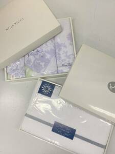 Z478-I55-275 未使用 NINA RICCI ニナリッチ ホテル仕様 今治製 フェイスタオル バスタオル パープル ホワイト セット ⑥