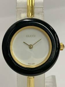 B485-ST7-183 GUCCI グッチ 11/12.2 チェンジベゼル ホワイト文字盤 レディース QUARTZ クオーツ 稼働 腕時計 箱付き ⑥