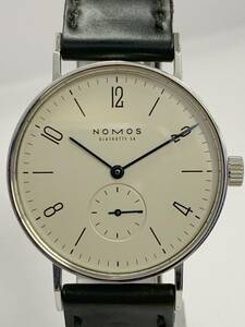 B480-W12-57◎ NOMOS ノモス タンゴマット スモセコ アイボリー文字盤 ラウンド メンズ 手巻き 稼働 腕時計 箱付き ⑥