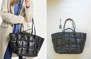 2021ALLSAINTSオールセインツ*NADALINE LEATHER QUILTED TOTE BAGレザーキルトトートバッグ