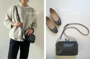 agnes b.アニエスベー*angele レザーショルダーバッグ