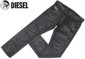 美品 DIESEL ディーゼル JOGG JEANS ジョグジーンズ THAVAR-NE 0837C コーティング加工 スウェット デニムパンツ ブラック 34 メンズ