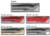 トラック用 オール LED テールランプ テールライト LEDRCL-24RNC LEDRCL-24LNC 歌舞伎 スモーク ノーマルターン 24V KOITO 左右セット_画像4