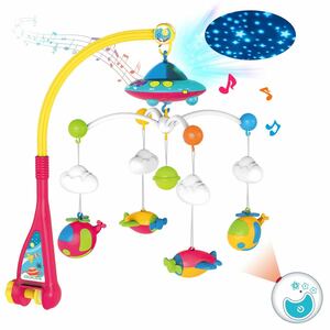 【送料無料】KaeKid ベッドメリー オルゴール モビール 360度回転 108曲音楽 投影 リモコン付 知育玩具 赤ちゃん おもちゃ 0歳 1歳 《H57》