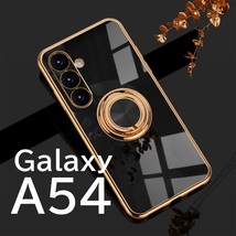 Galaxy A54 スマホケース リング付き ブラック (ゆうパケ)_画像1