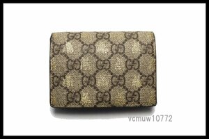 近年モデル希少美中古■GUCCI bee 蜂 GGスプリーム レザー 2つ折り財布 グッチ■1207ac26718