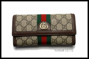 近年モデル希少美中古■GUCCI オフィディアGG レザー 2つ折り長財布 グッチ■1214rw1117-3K