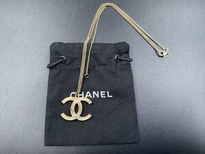 ※全国送料無料※【美品】CHANEL シャネル ココマーク B13B フェイクパール ストーン リーフ ネックレス ペンダント ゴールド系