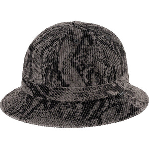 極美 20AW Supreme Snakeskin Corduroy Bell Hat S/Mサイズ スネークスキン コーデュロイ ベル ハット Black ブラック 帽子