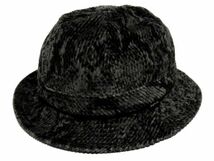 極美 20AW Supreme Snakeskin Corduroy Bell Hat S/Mサイズ スネークスキン コーデュロイ ベル ハット Black ブラック 帽子_画像2