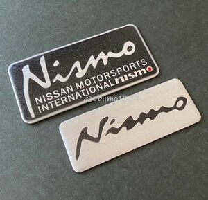 ステッカー ニスモ NISMO 日産 ダッシュボード コンソール ウインドウ 内装 カーアクセサリー シール ブラック シルバー 2枚