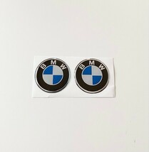 BMW ステッカー エポキシ シール エンブレムロゴ バイク 車 燃料タンク ウインドウ 内装 ドレスアップ 青 ブルー 30mm 2枚_画像3