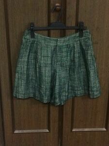 Sale![ beautiful goods ]evu-* tweed short pants green L tall large size 
