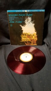 ホセ・イトゥルビ(ピアノ)LP 盤レコード【N12】《スペイン・ピアノ名曲集》カラーレコード　赤盤　クラシック
