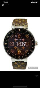 ルイ・ヴィトンQA003タンブ-ルホライゾンV1スマートウォッチ腕時計モノグラムベルト(電池新品)
