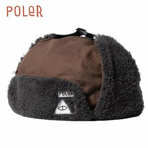 3907】未使用品 POLeR ミリタリー ボア バイザー キャップ チョコレート フリーサイズ ポーラー MILITARY BOA VISOR CAP