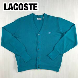 IZOD LACOSTE アイゾッド ラコステ アクリルカーディガン L ターコイズブルー ワニ