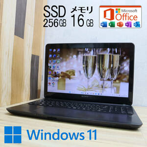 ★中古PC 高性能4世代i3！新品SSD256GB メモリ16GB★SVF1532SEJ Core i3-4005U Webカメラ Win11 MS Office2019 Home&Business★P62745