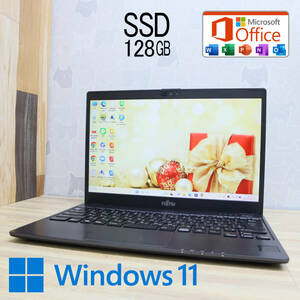 ★美品 M.2 SSD128GB★FMVC07009 Webカメラ Celeron 3865U Win11 MS Office 中古品 ノートPC★P63569