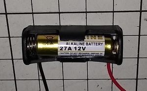 23A27A 12Vドライアルカリ乾電池ホルダー＆スイッチ付 ！ 27A アルカリ乾電池1個付属１セット230円！