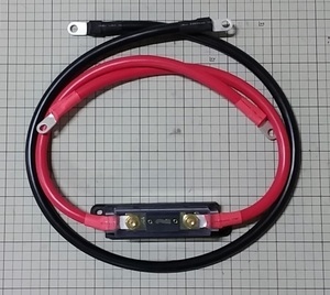 SP1500-112/212用（全長900mm）インバーターバッテリー接続ケーブル・ヒューズホルダーブラックセットHKIV38Sq赤黒！7,400円
