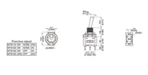 3PシングルON-ONトグルスイッチMTS-102（オルタネイト）250V/3A 125V/6A！_画像3