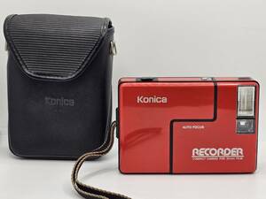 付属品有 コニカ Konica Recorder レッド Auto Focus Hexanon 24mm F4 コンパクトカメラ