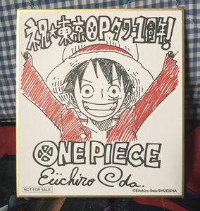 Xmas SALE ワンピース　尾田栄一郎先生　非売品　サイン&イラスト入り色紙　ONE PIECE 複製原画　ルフィ　集英社　少年ジャンプ