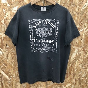 SAINT MICHAEL × NEIGHBORHOOD 半袖Tシャツ SKULL BIKE スカル ブラック Mサイズ S23-0000-116[jgg]