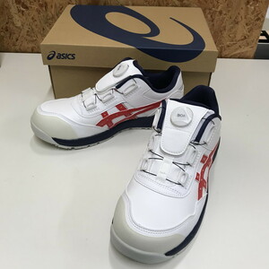 未使用asics ウィンジョブ 安全靴 作業靴 CP306 ホワイト系 24.5cm [jgg]