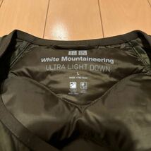 【美品】UNIQLO White Mountaineering ウルトラライトダウン オーバーサイズ ジャケット L オリーブ 緑ノーカラー インナーダウン ユニクロ_画像3