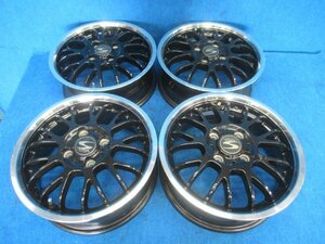 S-HOLD 14インチ アルミホイール 14X5J +45 PCD100 4H 4穴 中古