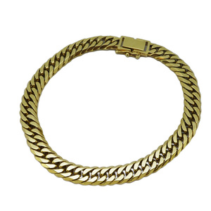 [2kho007] flat K18 bracele /6 surface / double /19.0cm/20.4g [ used ]