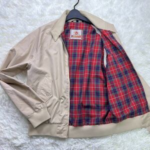 美品 バラクータ BARACUTA G9 スイングトップ 40 Lサイズ位 ハリントンジャケットブルゾン ジップ チェックベージュ スウィングトップ 