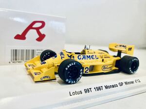 【送料無料】1/43 Reve ロータス ホンダ 99T #12 A.セナ Winner Monaco GP 1987 タバコ仕様