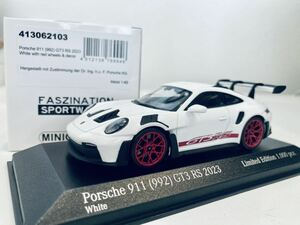 【送料無料】1/43 Minichamaps ポルシェ 911 GT3 RS (992) 2023 White with red wheels & decor