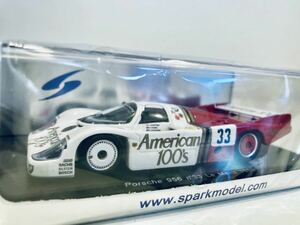 【送料無料】 1/43 Spark ポルシェ 956 #33 American 100’s J.ガートナー-D.ホッブス-G.エドワーズ Le Mans 1985 タバコ仕様