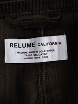 RELUME CALIFORNIA レリューム カリフォルニア コーデュロイジャケット メンズL(オーバーサイズ) ダークブラウン系 バッジ付 送料無料 _画像6