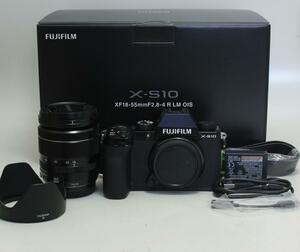 ★1円～！ FUJIFILM (フジフイルム) X-S10 XF18-55mmレンズキット ブラック ★美品・品質保証付(pl24-125)