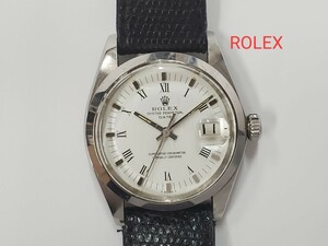 ロレックス オイスターパーペチュアル 稼働品 ROLEX 自動巻 腕時計 DATE AT SS 自動 ホワイト文字盤 ハック機能あり 正規品 1500 メンズ