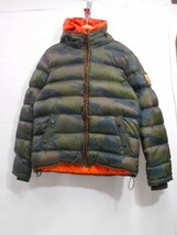 70 送100サ 1231%D21 SCOTCH&SODA スコッチアンドソーダ ダウンジャケット ナイロン カモフラ サイズL 中古品_画像1