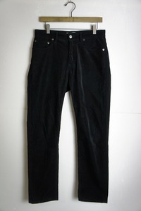 美品 22AW UNITED ARROWS ユナイテッドアローズ オーガニックコットン コーデュロイ テーパード パンツ 1114-243-8184 黒 S 本物 1224N