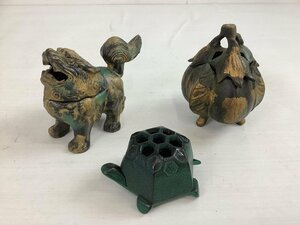 南部鉄器 OIGEN 亀 香炉 金属工芸 獅子 ナス 香炉 ACBF 中古品