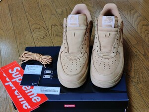 「美品」Supreme × Nike Air Force 1 Flax / Wheat 国内正規品 「替え紐無し」 シュプリーム ナイキ エア フォース 1 フラックス ウィート