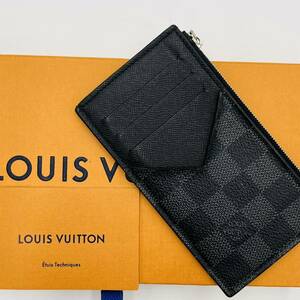 《美品》LOUIS VITTON ルイヴィトン フラグメントケース カードケース ダミエグラフィット レザー ブラック 黒 N64038 メンズ 小銭入れ