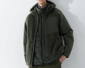  UNIQLO x White Mountaineering フリースフルジップパーカ グリーン系　XL