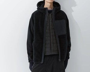 UNIQLO x White Mountaineering フリースフルジップパーカ ブラック　黒　XL