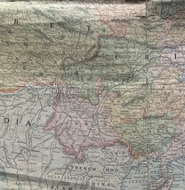 【超貴重】1901年美国Rand, McNally社製作中華帝国地図、布質材料、含満州、蒙古、新疆、チベット(西藏)、大清王朝の基本的版図、66×48 cm_画像5