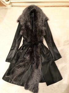 LAGOON sheep leather ram leather real mouton fur specification ram leather long coat 